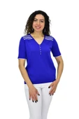 Kadın Yarım Kol V Yaka Taşlı Triko Tişöt 12857 BGL-ST04656 thumbnail 6