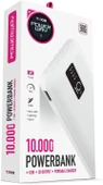 Powerway 10.000 Mah Kablolu Dijital Göstergeli Gerçek 10.000 Mah Garantili Ince Tasarım Tx108 Beyaz Powerbank thumbnail 3