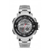 Joefox Dijital Analog Çelik Kordon Erkek Kol Saati (Gümüş) - 1