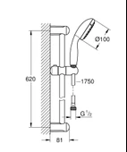 Grohe Duş Seti 2 Akışlı Tempesta Krom - 2759810E thumbnail 3