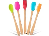Zhlhome Renkli Bambu Saplı Silikon Uçlu Spatula 5li Set - 1
