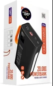 20.000 Mah Pd 22.5W Kablolu 3.0 Hızlı Şarj Gerçek 20.000 Mah Garantili Işıklı QC20 Siyah Powerbank - 3