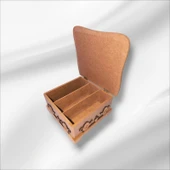 Ahşap-boyanabilir-çaydanlık desenli-çok amaçlı organizer kutu - 6