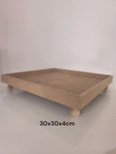 Ahşap-boyanabilir-ayaklı-kare sunumluk tepsi - 1