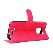 Ulefone Armor 8 Deri Telefon Kılıfı - Gül Kırmızı - Manyetik Tokalı - Dana Derisi Dokusu thumbnail 6