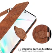 Samsung Galaxy Note20 Ultra Ağaç Desenli Deri Kılıf - Kahverengi - Yatay Flip thumbnail 9