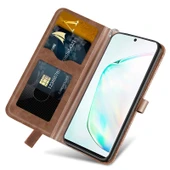 Samsung Galaxy Note20 Ultra Ağaç Desenli Deri Kılıf - Kahverengi - Yatay Flip thumbnail 4