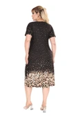 Melsay Butik Siyah Puanlı Leopar Desen A Kesim Midi Elbise thumbnail 6