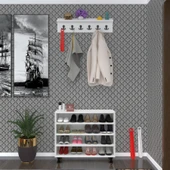 Kenzlife ayakkabılık galoş4 gribyz 53*080*32 kapaklı 4 raflı 16 çift ayakkabı kapasitesi - 2