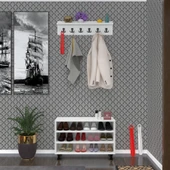Kenzlife ayakkabılık galoş3 cvzbyz 53*080*32 kapaklı 3 raflı 12 çift ayakkabı kapasitesi - 2