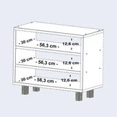 Kenzlife ayakkabılık cimcime3 byzbyz 53*060*32 kapaklı 3 raflı 9 çift ayakkabı kapasitesi thumbnail 3