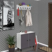 Kenzlife portmanto ayakkabılık ve askılık edik4 gribyz 68*080*32 onaltı çift ayakkabı kapasitesi thumbnail 1