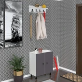 Kenzlife ayakkabılık cimcime4 gribyz 68*060*32 kapaklı 4 raflı 12 çift ayakkabı kapasitesi - 1