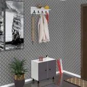 Kenzlife ayakkabılık cimcime3 gribyz 53*060*32 kapaklı 3 raflı 9 çift ayakkabı kapasitesi - 1