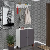 Kenzlife portmanto ayakkabılık ve askılık edik5 gribyz 83*080*32 yirmi çift ayakkabı kapasitesi - 1