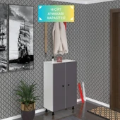 Kenzlife ayakkabılık cimcime6 gribyz 98*060*32 kapaklı 6 raflı 18 çift ayakkabı kapasitesi - 1