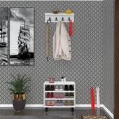 Kenzlife portmanto ayakkabılık ve askılık kalçın3 cvzbyz 53*060*32 dokuz çift ayakkabı kapasitesi - 2
