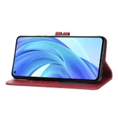 Xiaomi Mi 11 Lite Deri Kılıf - Kırmızı - 3D Mutlu Kedi Desenli - Kart Yuvalı ve Cüzdanlı thumbnail 4