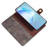 Samsung Galaxy S20 Ultra Deri Kılıf - Manyetik - Gri - 9