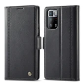 Xiaomi Redmi Note 10 Pro/Pro Max Manyetik Tokalı PU TPU Dikey Flip Deri Kılıf - Siyah thumbnail 2
