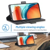 Xiaomi Redmi Note 10 Pro/Pro Max Manyetik Tokalı PU TPU Dikey Flip Deri Kılıf - Siyah thumbnail 3