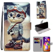 Samsung Galaxy M31s PU Deri Kılıf - Kedi Desenli - 1