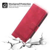 Samsung Galaxy A72 5G / 4G TPU ve PU Deri Telefon Kılıfı - Kırmızı thumbnail 5