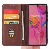 Huawei P30 Pro Deri Kılıf - Kahverengi - Manyetik - Yatay Flip - 3