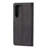 Samsung Galaxy S22 Ultra 5G Deri Telefon Kılıfı - Siyah - Kabartmalı Mutlu Kedi Deseni thumbnail 3