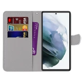 Samsung Galaxy S22 Ultra 5G Deri Kılıf - Kedi Desenli - 3
