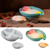 Epoksi Deniz Kabuğu Tealight Mumluk Ev Dekorasyonu Silikon Ve Taş Tozu Kalıbı - 2