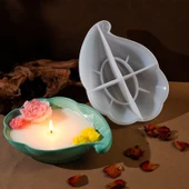 Epoksi Deniz Kabuğu Tealight Mumluk Ev Dekorasyonu Silikon Ve Taş Tozu Kalıbı - 3