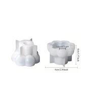 Epoksi Silikon Bubble Misketli Taş Tozu Beton Şamdanlık Mum Tutucu Kalıbı 6 CM - 2