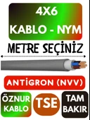 Öznur 4X6 ANTİGRON (NYM) Kablo (Gri) Metre Seçenekli - 1