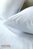 Düz Beyaz Tek Kişilik Lastikli Çarşaf Düğmeli Nevresim Takım %100 Pamuk 1 Adet Yastık Kılıf, 83tel - 5