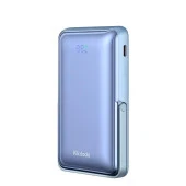 Mcdodo MC-0692 15W Manyetik 10000mAh Kablosuz Dijital Ekranlı Wireless Şarj Cihazı Standlı Powerbank Mavi - 1