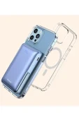 Mcdodo MC-0692 15W Manyetik 10000mAh Kablosuz Dijital Ekranlı Wireless Şarj Cihazı Standlı Powerbank Mavi - 3