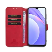 Xiaomi Redmi Note 9 4G Deri Kılıf - Kırmızı - Yatay Flip Tasarım - Kart Yuvalı ve Cüzdanlı thumbnail 4