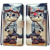 OPPO Realme 5 / 5s / 5i / C3 / C3i / 6i / Narzo10 / 10A / 20A Deri Ayakkabı Kedi Desenli PU Deri Kılıf - Yatay Flip - Kart Yuvalı - 2