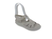 Zerhan 1150 Kadın Krem Cırtlı Yumuşak Taban Comfort Sandalet Ayakkabı - 4
