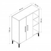 VİVA ÇOK AMAÇLI DOLAP, AYAKKABILIK CEVİZ-BEYAZ - 6