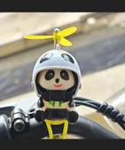 Sevimli Panda Motosiklet Kaskı Süsü, Araba Gösterge Paneli Aksesuarı, Araç İçi Dekorasyon - 2