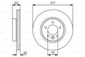 Bosch 0986479S25 0 Fren Disk Ön Land Rover Discovery Iıı Range Rover 2.7tdı 99- Sdb000601 - 1