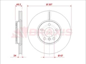 Braxis AE0960 Ae0960 Fren Diski Ön Bmw F45 F46 Mini F54 F59 34116799351 - 1