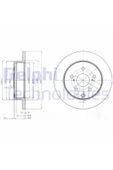 Delphi BG4115 FREN DİSKİ ARKA RAV4 06-15 DÜZ 281mm - 1