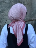 Pamuklu Soft İnci Desen Eşarp-Pudra - 4