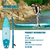2 Yıl Garantili Hitabay Sup Paddle Board 335x84cm Şişme Sörf Tahtası D-ring Kamera Bağlantı Full Set thumbnail 5