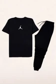 Unisex Jumpman Baskılı Tasarım Tişört ve Eşofman Takımı - 1