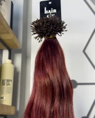 HairPim Professional (0.6 Gr) Şarap Kızılı 50 Adet 70 Cm Yeni Nesil Kaynak Gerçek Saç HP362 - 2