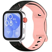 Huawei Watch Fit 3 İle Uyumlu FloraFlex Çiçek Desenli Silikon Kordon  Pudra - 6
